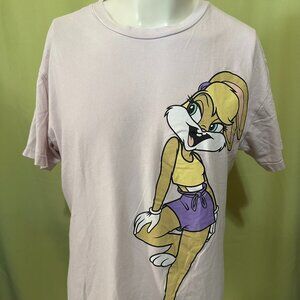 Lola Bunny Bugs Bunny Looney Tunes Men's Pink T Shirt Size Medium Cotton